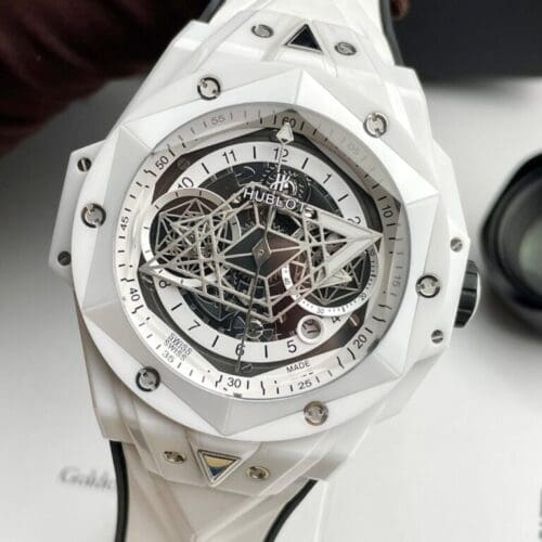 Hublot Big Bang Sang Bleu II White Ceramic Rubber Strap 45mm